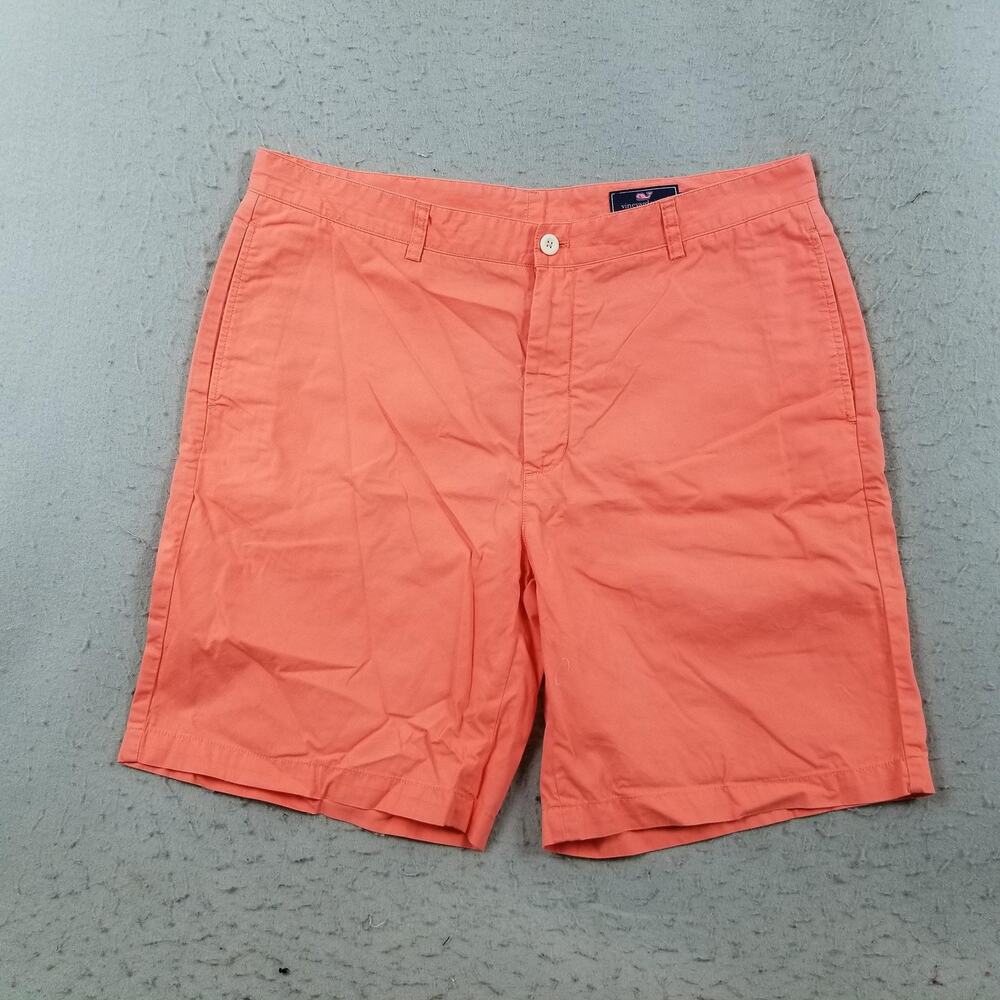 Vineyard Vines Shorts Mens 38 Orange Club Short Chino Cotton 9 Inseam Casual